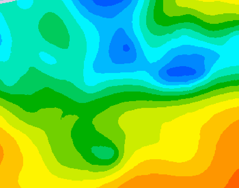 GDPS 500 millibar geopotential height 042 hour forecast chart for Canada based on 2025/05/14 0000Z data