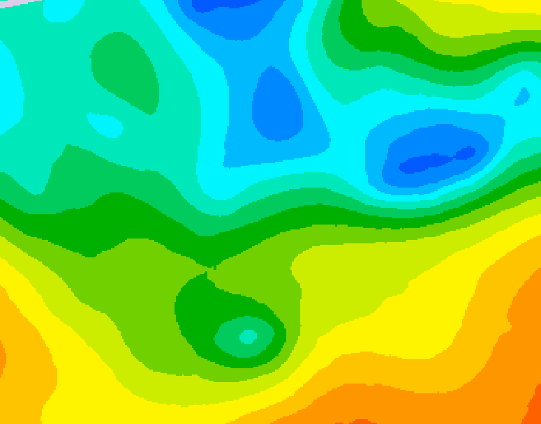 GDPS 500 millibar geopotential height 048 hour forecast chart for Canada based on 2025/05/14 0000Z data