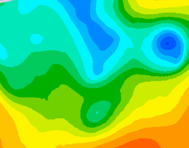 GDPS 500 millibar geopotential height 072 hour forecast chart for Canada based on 2025/05/14 0000Z data