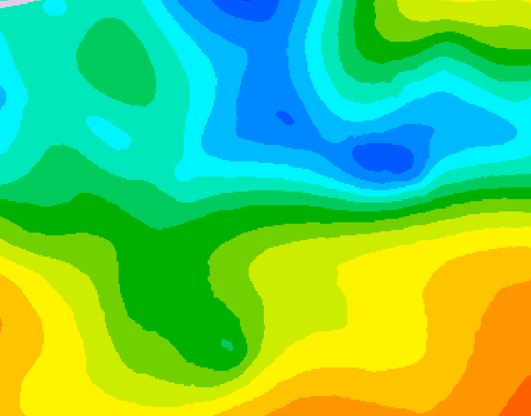 GDPS 500 millibar geopotential height 024 hour forecast chart for Canada based on 2025/05/14 1200Z data