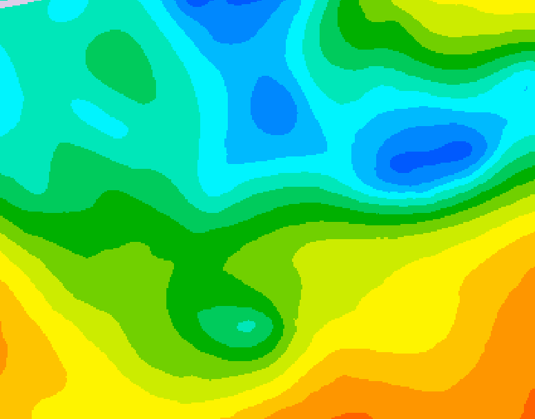 GDPS 500 millibar geopotential height 036 hour forecast chart for Canada based on 2025/05/14 1200Z data