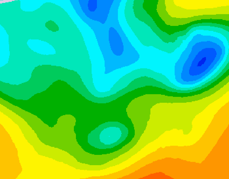 GDPS 500 millibar geopotential height 048 hour forecast chart for Canada based on 2025/05/14 1200Z data