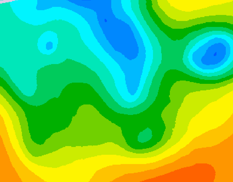 GDPS 500 millibar geopotential height 078 hour forecast chart for Canada based on 2025/05/14 1200Z data