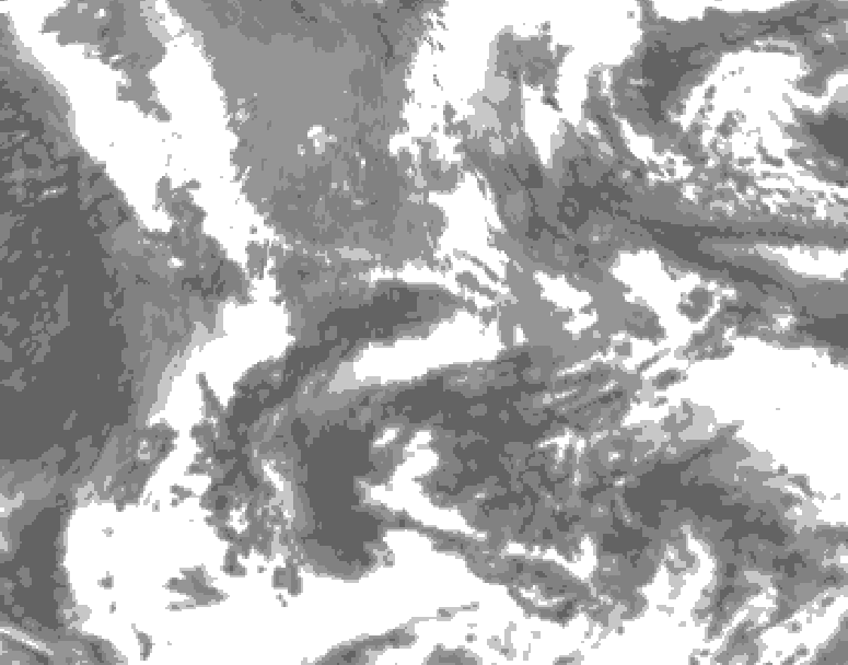 GDPS total cloud 036 hour forecast chart for Canada based on 2025/05/14 0000Z data