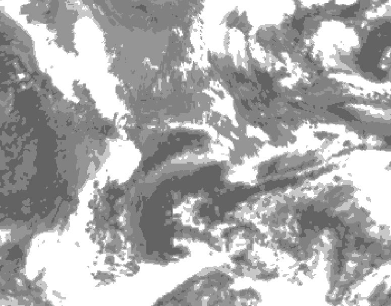 GDPS total cloud 042 hour forecast chart for Canada based on 2025/05/14 0000Z data