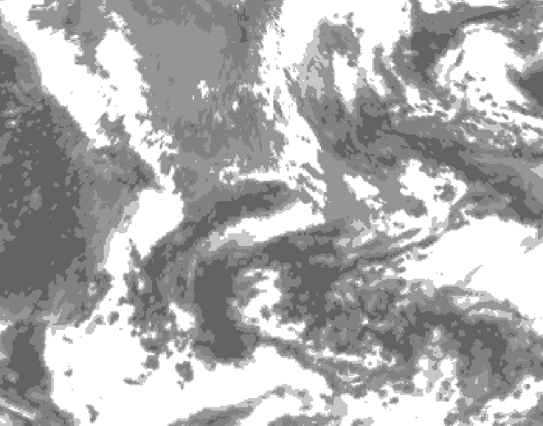 GDPS total cloud 024 hour forecast chart for Canada based on 2025/05/14 1200Z data