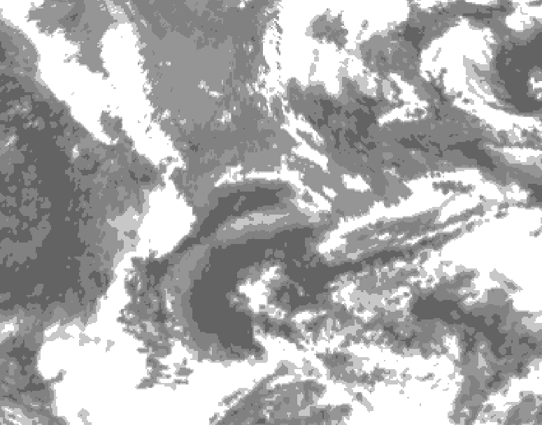 GDPS total cloud 030 hour forecast chart for Canada based on 2025/05/14 1200Z data