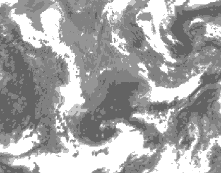 GDPS total cloud 048 hour forecast chart for Canada based on 2025/05/14 1200Z data