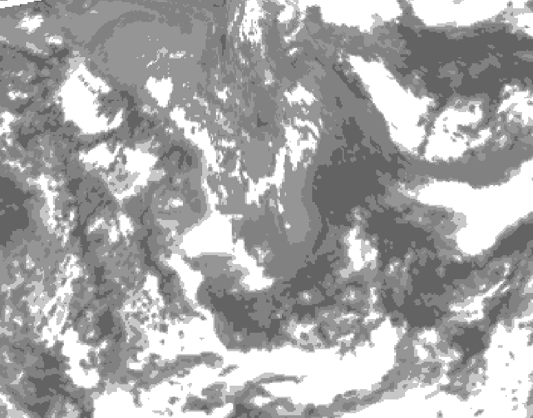 GDPS total cloud 078 hour forecast chart for Canada based on 2025/05/14 1200Z data