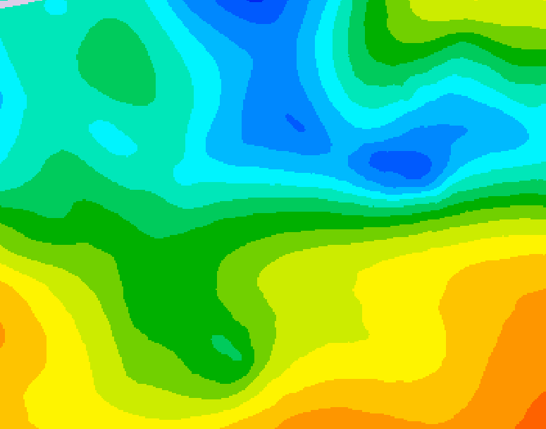 GDPS 500 millibar geopotential height 012 hour forecast chart for Canada based on 2025/05/15 0000Z data