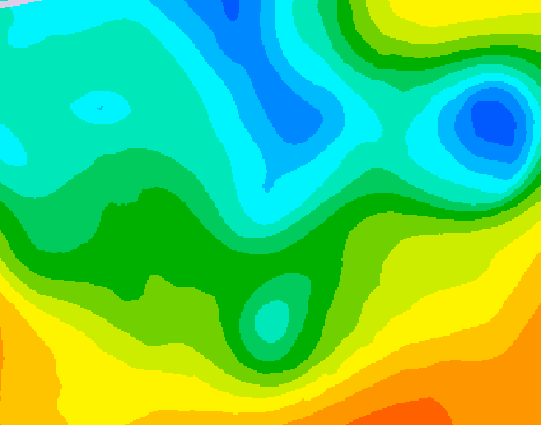 GDPS 500 millibar geopotential height 048 hour forecast chart for Canada based on 2025/05/15 0000Z data