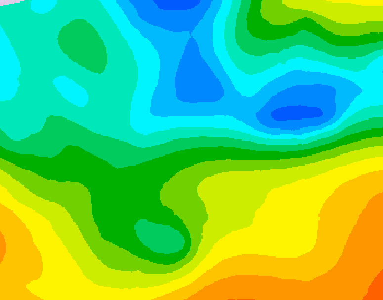 GDPS 500 millibar geopotential height 006 hour forecast chart for Canada based on 2025/05/15 1200Z data
