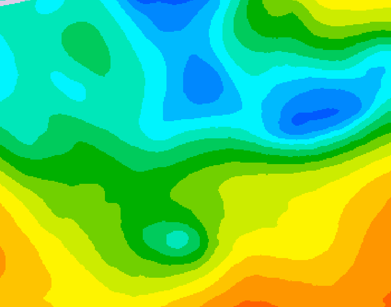 GDPS 500 millibar geopotential height 012 hour forecast chart for Canada based on 2025/05/15 1200Z data