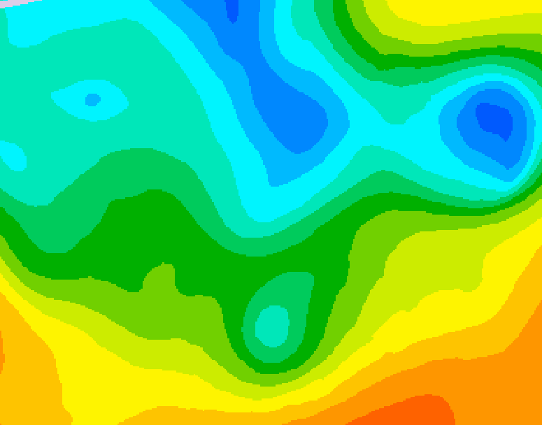 GDPS 500 millibar geopotential height 036 hour forecast chart for Canada based on 2025/05/15 1200Z data
