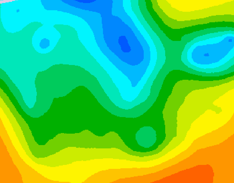 GDPS 500 millibar geopotential height 054 hour forecast chart for Canada based on 2025/05/15 1200Z data