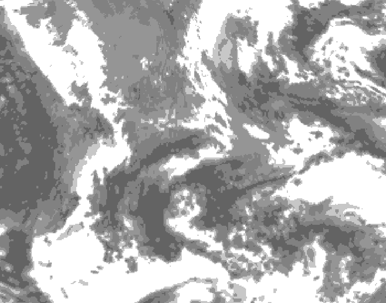 GDPS total cloud 012 hour forecast chart for Canada based on 2025/05/15 0000Z data