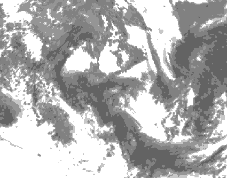 GDPS total cloud 168 hour forecast chart for Canada based on 2025/05/15 0000Z data