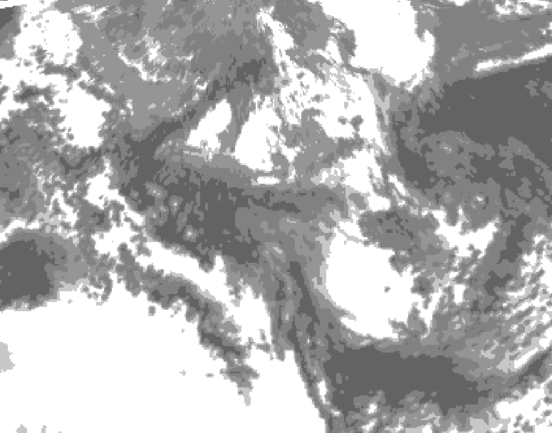 GDPS total cloud 180 hour forecast chart for Canada based on 2025/05/15 0000Z data