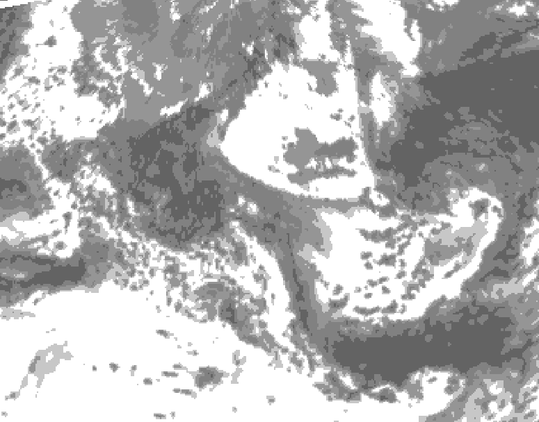 GDPS total cloud 192 hour forecast chart for Canada based on 2025/05/15 0000Z data
