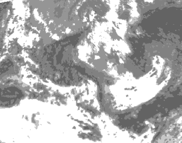 GDPS total cloud 204 hour forecast chart for Canada based on 2025/05/15 0000Z data