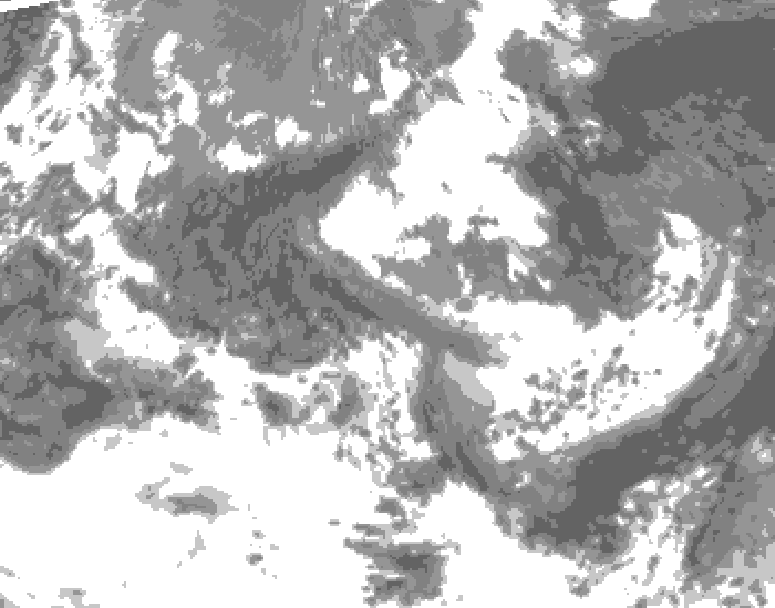 GDPS total cloud 210 hour forecast chart for Canada based on 2025/05/15 0000Z data