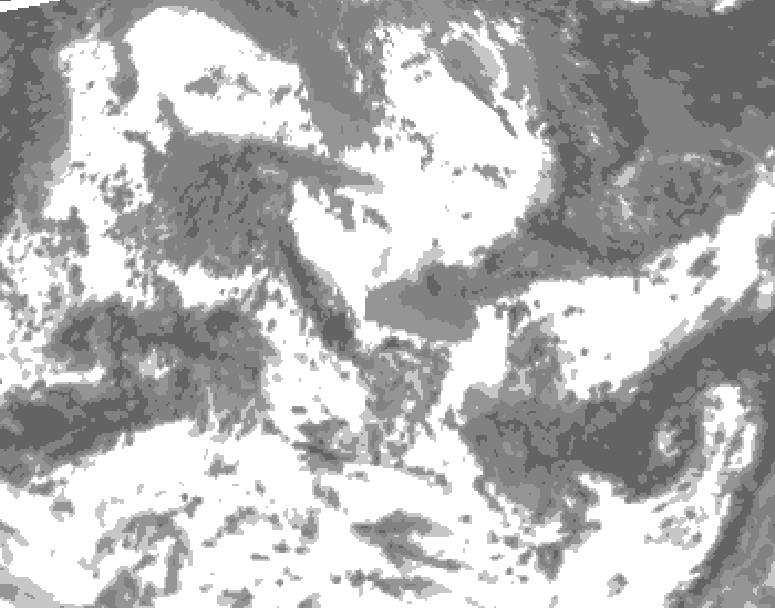 GDPS total cloud 240 hour forecast chart for Canada based on 2025/05/15 0000Z data