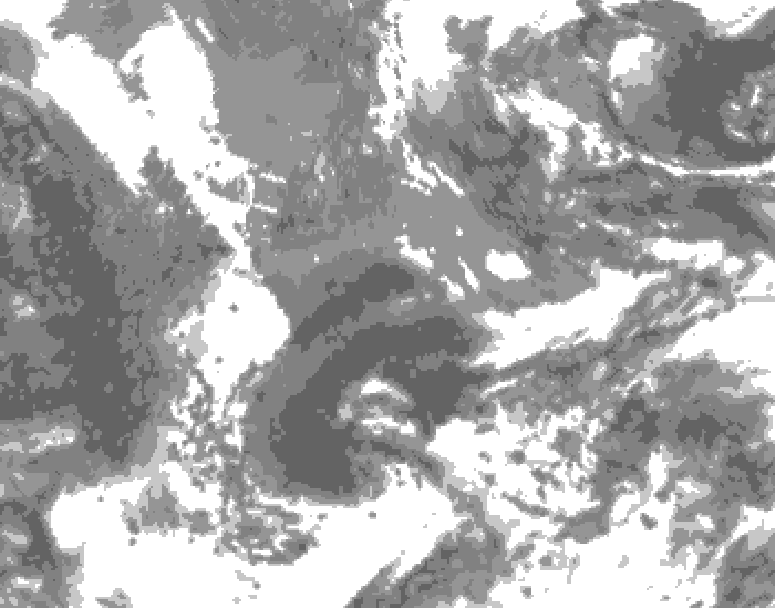 GDPS total cloud 012 hour forecast chart for Canada based on 2025/05/15 1200Z data