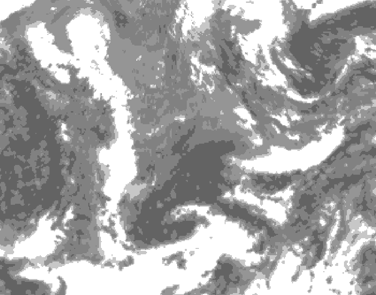 GDPS total cloud 024 hour forecast chart for Canada based on 2025/05/15 1200Z data