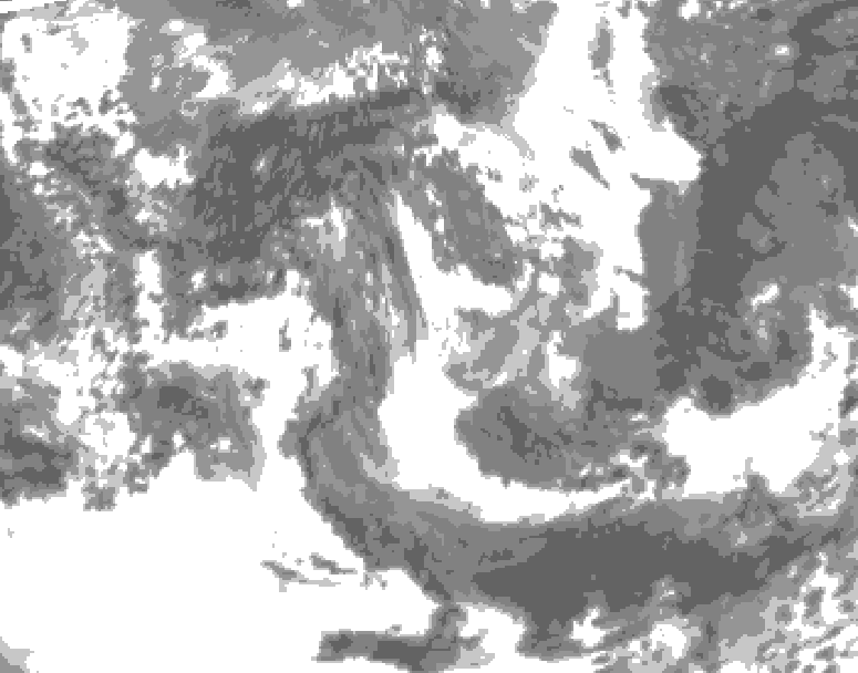 GDPS total cloud 168 hour forecast chart for Canada based on 2025/05/15 1200Z data