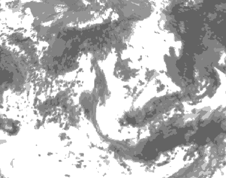 GDPS total cloud 180 hour forecast chart for Canada based on 2025/05/15 1200Z data