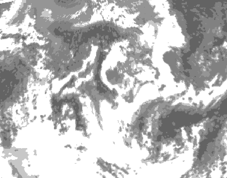 GDPS total cloud 198 hour forecast chart for Canada based on 2025/05/15 1200Z data