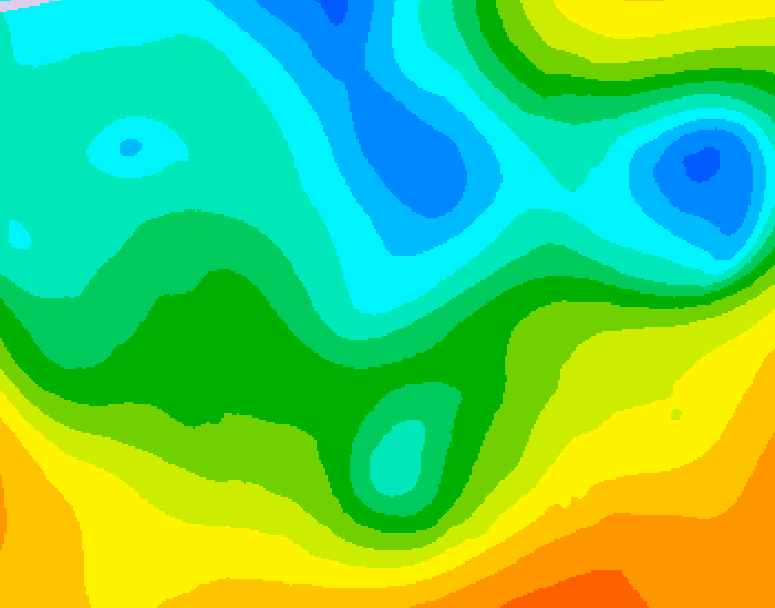 GDPS 500 millibar geopotential height 024 hour forecast chart for Canada based on 2025/05/16 0000Z data
