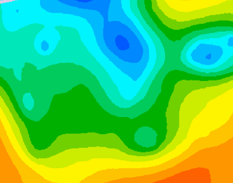 GDPS 500 millibar geopotential height 042 hour forecast chart for Canada based on 2025/05/16 0000Z data