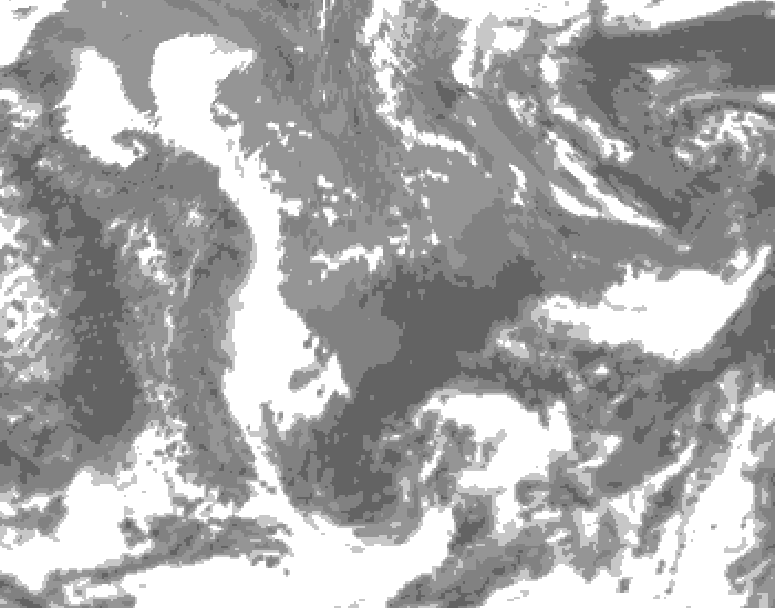 GDPS total cloud 024 hour forecast chart for Canada based on 2025/05/16 0000Z data