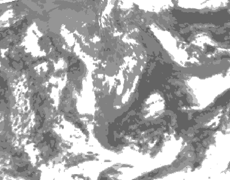 GDPS total cloud 030 hour forecast chart for Canada based on 2025/05/16 1200Z data