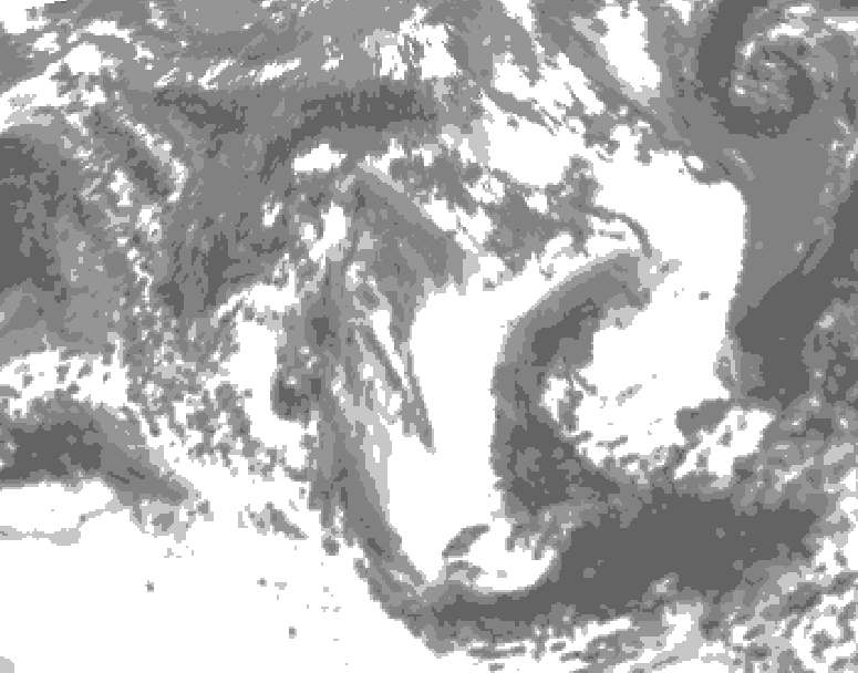 GDPS total cloud 132 hour forecast chart for Canada based on 2025/05/16 1200Z data