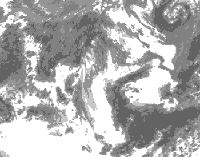 GDPS total cloud 144 hour forecast chart for Canada based on 2025/05/16 1200Z data