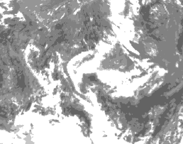 GDPS total cloud 168 hour forecast chart for Canada based on 2025/05/16 1200Z data