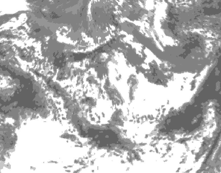 GDPS total cloud 204 hour forecast chart for Canada based on 2025/05/16 1200Z data