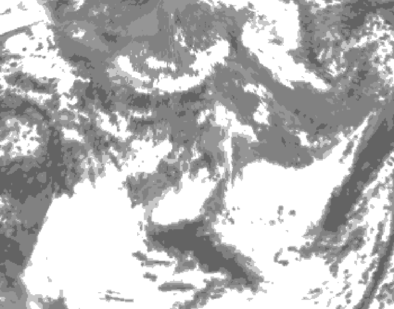 GDPS total cloud 216 hour forecast chart for Canada based on 2025/05/16 1200Z data