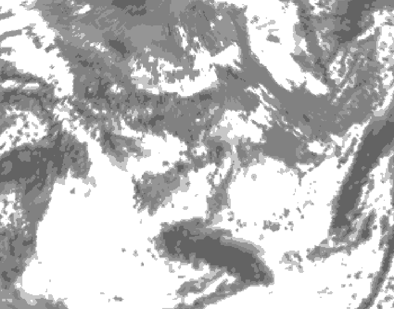 GDPS total cloud 222 hour forecast chart for Canada based on 2025/05/16 1200Z data