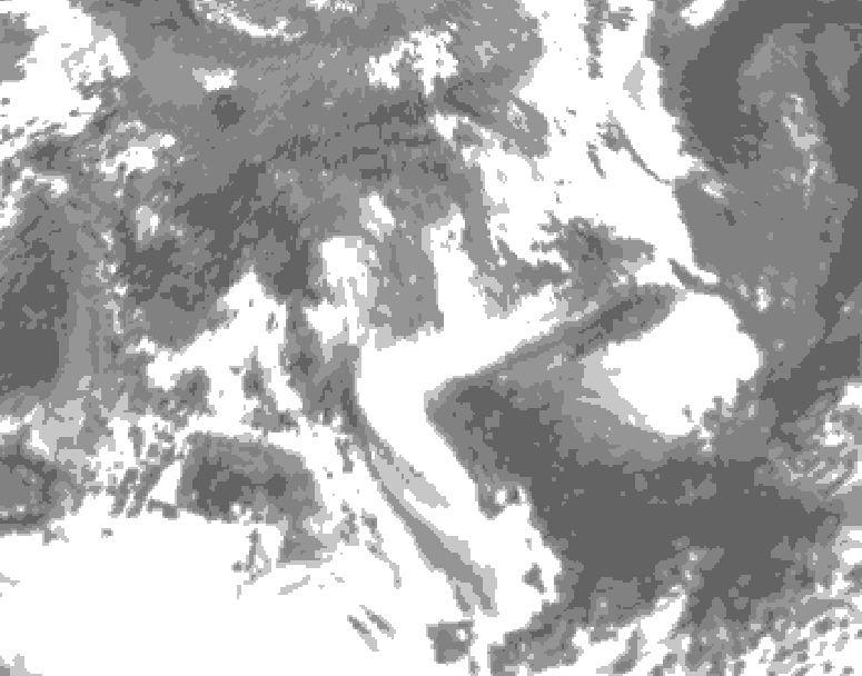 GDPS total cloud 132 hour forecast chart for Canada based on 2025/05/17 0000Z data