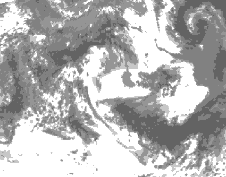 GDPS total cloud 144 hour forecast chart for Canada based on 2025/05/17 0000Z data