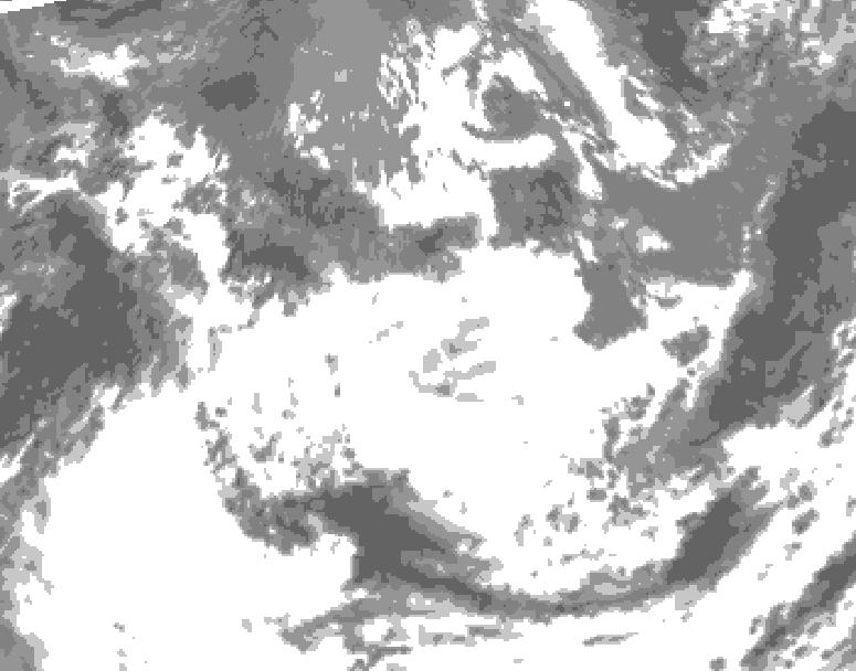 GDPS total cloud 210 hour forecast chart for Canada based on 2025/05/17 0000Z data