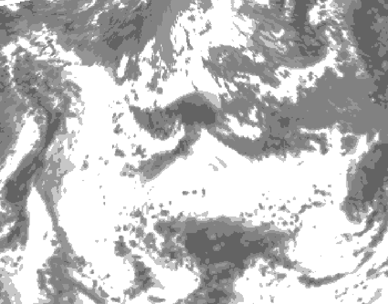 GDPS total cloud 240 hour forecast chart for Canada based on 2025/05/17 0000Z data