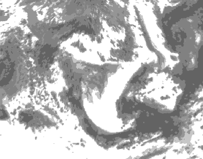 GDPS total cloud 108 hour forecast chart for Canada based on 2025/05/17 1200Z data