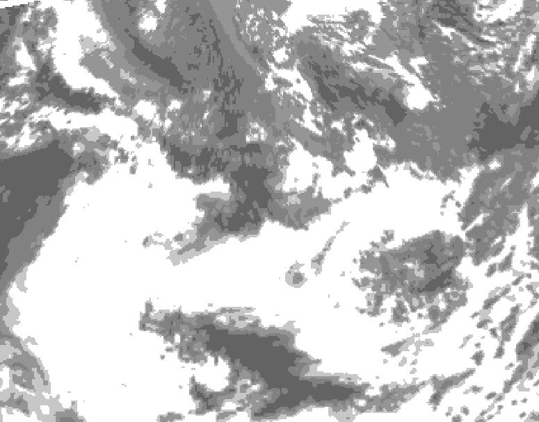 GDPS total cloud 222 hour forecast chart for Canada based on 2025/05/17 1200Z data
