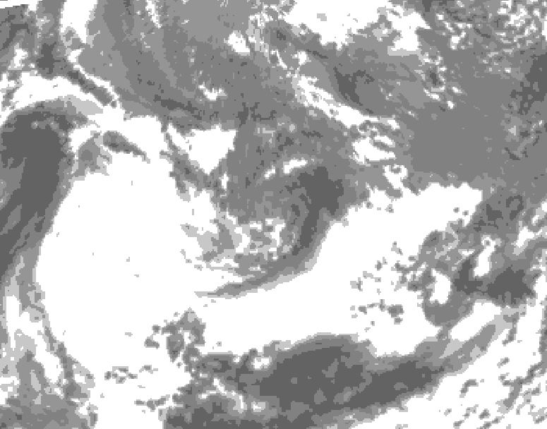 GDPS total cloud 240 hour forecast chart for Canada based on 2025/05/17 1200Z data