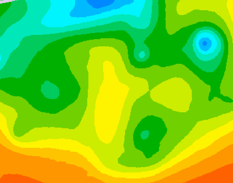 GDPS 500 millibar geopotential height 096 hour forecast chart for Canada based on 2025/05/18 0000Z data