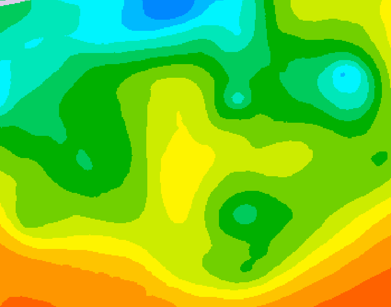 GDPS 500 millibar geopotential height 084 hour forecast chart for Canada based on 2025/05/18 1200Z data